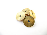 Larter & Sons 14K Yellow Gold Cufflinks Blue Sapphire Centers