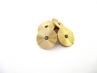 Larter & Sons 14K Yellow Gold Cufflinks Blue Sapphire Centers