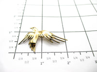 Handmade Sterling Flying Dove Brooch - Vintage Vermeil