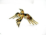 Handmade Sterling Flying Dove Brooch - Vintage Vermeil