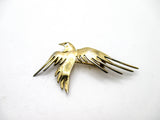 Handmade Sterling Flying Dove Brooch - Vintage Vermeil