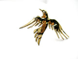 Handmade Sterling Flying Dove Brooch - Vintage Vermeil